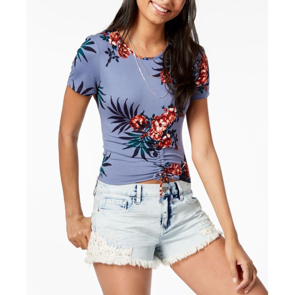 Ultra Flirt By Ikeddi Juniors Ruched Crop Top